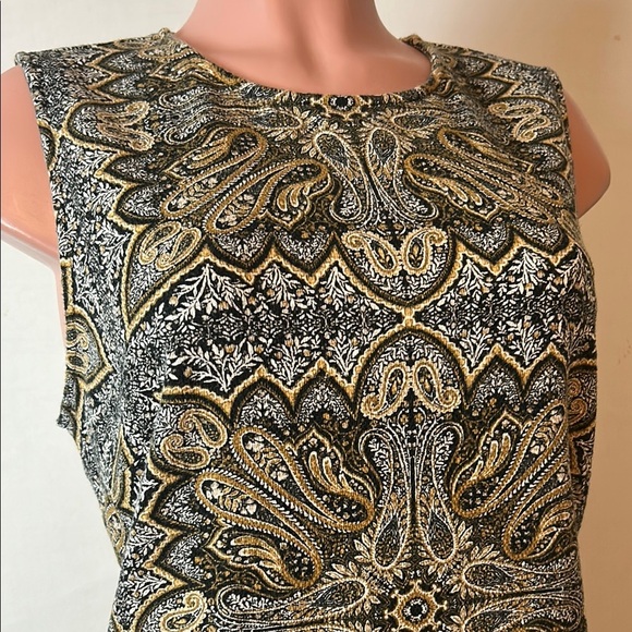 J. Jill Women’s Shift Dress Paisley Print Sleeveless Rear Keyhole Size LP - Picture 3 of 10